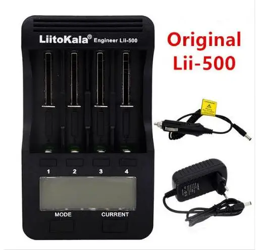 Liitokala lii500 lcd 3,7 V/1,2 V AA/AAA18650/26650/16340 зарядное устройство с экраном+ 12V2A адаптер lii-500 5V1A 18650 зарядное устройство - Цвет: Темно-серый