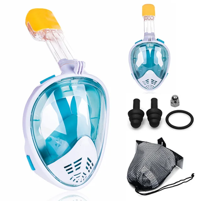 【Hot】Diving Mask Underwater Scuba Anti Fog Full Face Snorkeling Mask Women Men Kids Swimming Snorkel Diving Equipment - Цвет: B-Green