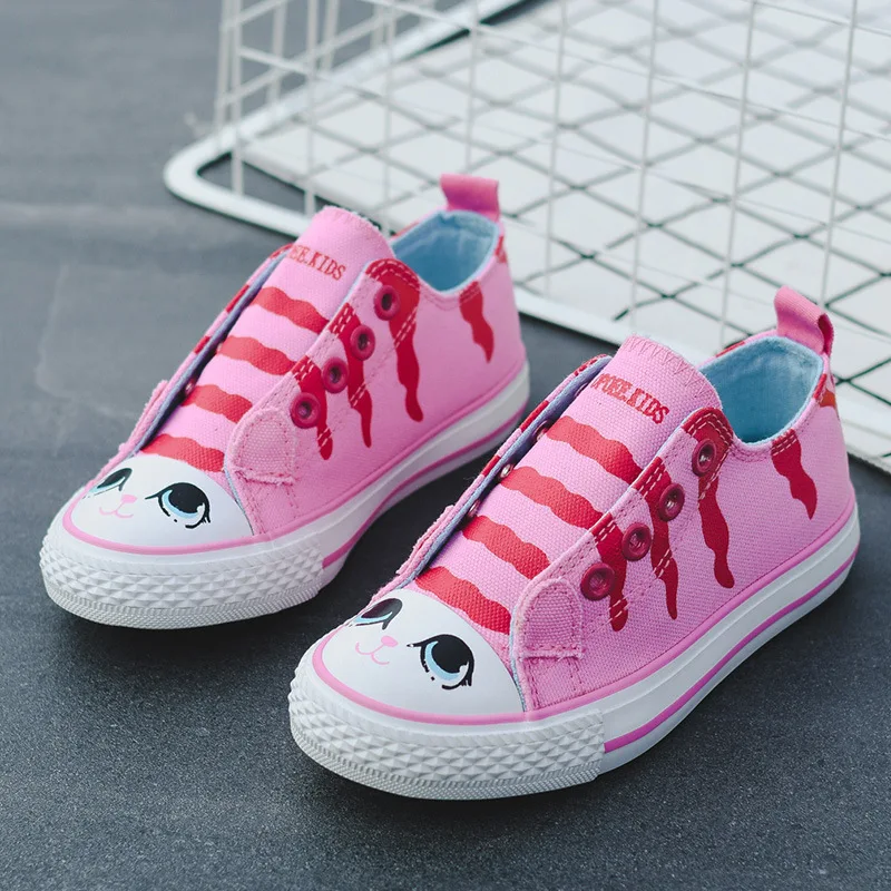 Детская обувь для девочек и мальчиков, детская парусиновая обувь с цветными блоками, европейская повседневная обувь высокого качества на шнуровке с рисунком животных