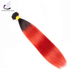 SHENLONG волосы прямые волосы Малайзии цельнокроеное платье Связки non-реми Дело Пряди человеческих волос для наращивания ткет 1B-Red Цвет