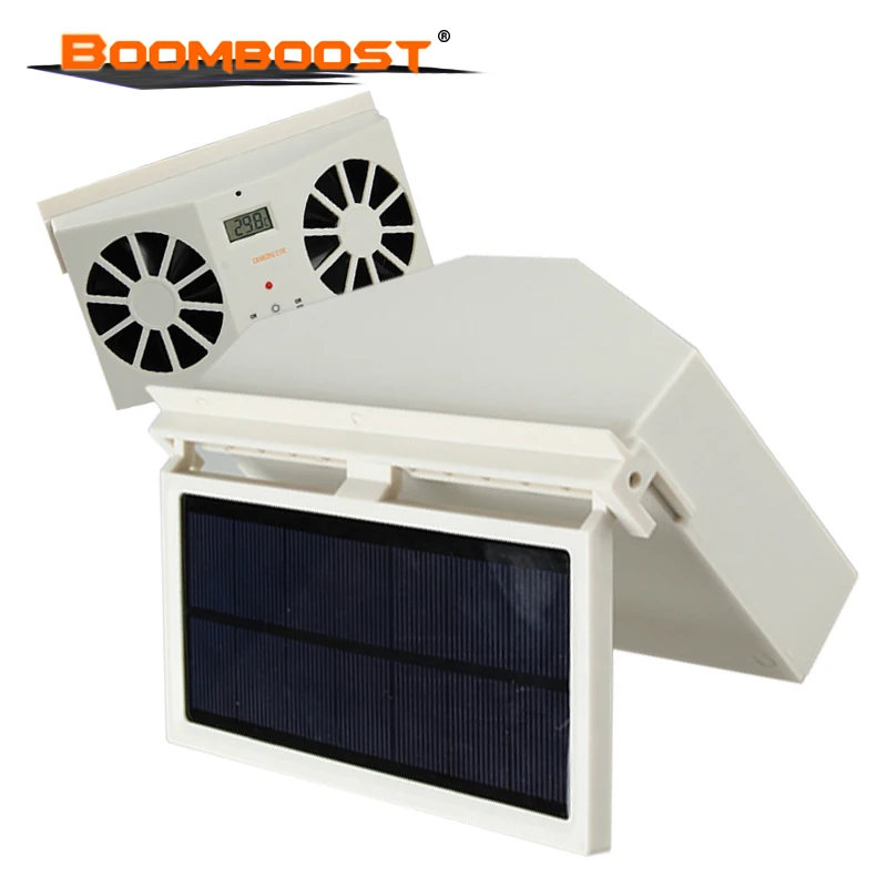 

Newly Car Auto Air Vent Radiato with Display Sun Power Cool Fan Portable Without battery Ventilation System Solar 2W Cooler