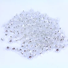 Fabryka tanie DIY biżuteria akcesoria stadniny kolczyki powrót korek Film zatyczki do uszu 100 sztuk/worek biały i złoty poszycia(China)