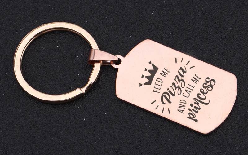 Брелок с гравировкой «Feed Me Pizza» и «Call Me Princess Girlfriend Exclusive Charm Key Ring Holder Tag» для подарка Любителя еды