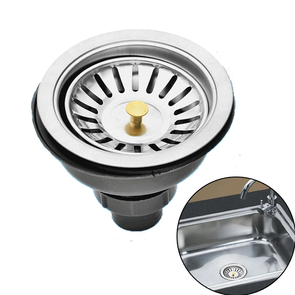

Stopper Sink Drainer Filter Disposer Plug Stainless Steel Silver Portable Strainer Kitchen