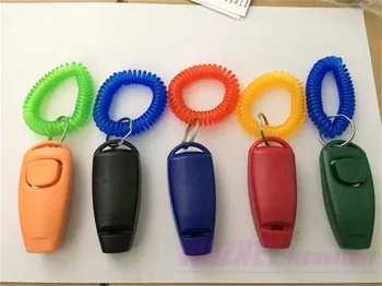 

200pcs/lot * Animal PET click trainer Dog Training Clicker & Whistle Combination Trainer repeller Aid