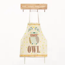 40x50cm Kids Lovely Owl Cotton Linen Apron Funny Cartoon Kitchen Housework Cooking Baking Aprons For Children new cotton aprons фартук canvas pockets baking chefs kitchen cooking apron фартук кухонный chefs with hat household merchandises