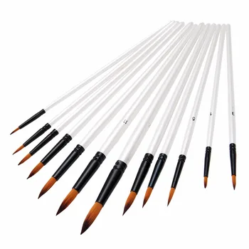 

24pcs/set Pointed/Flat Head Nylon Hair Wooden Handle Paint Brush Pen Learning DIY Oil Acrylic Painting Art Paint Brush Supplies