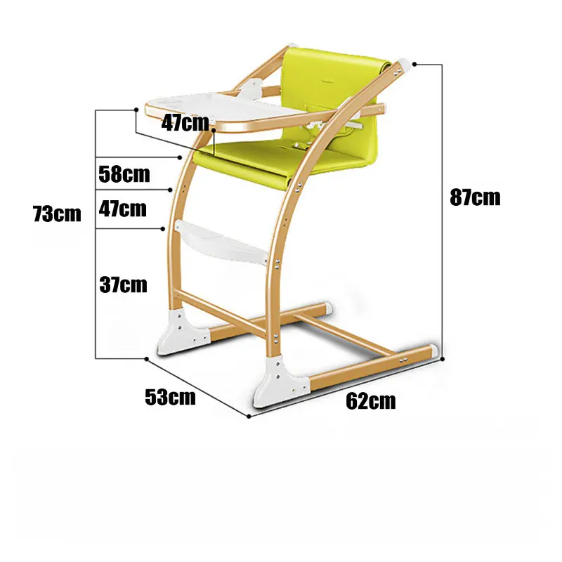 4 в 1 детское кресло для кормления, Модное детское обеденное кресло с регулировкой высоты сиденья, можно изменить на детское кресло-качалка, устойчивый стульчик для кормления