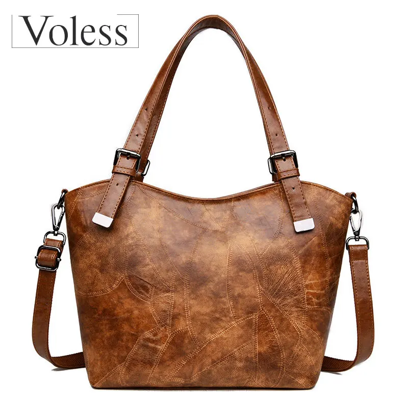 

VOLESS Women PU Leather Handbags Large Capacity Female Bag High Quality Casual Female Tote Bags Luxury Handbag Women Bags 2018