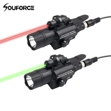 Tactical Combo 500 Lumen Flashlight with Green/Red Laser Sight for Hunting Rifle Airsoft Pistol Handgun 20mm Picatinny Rail