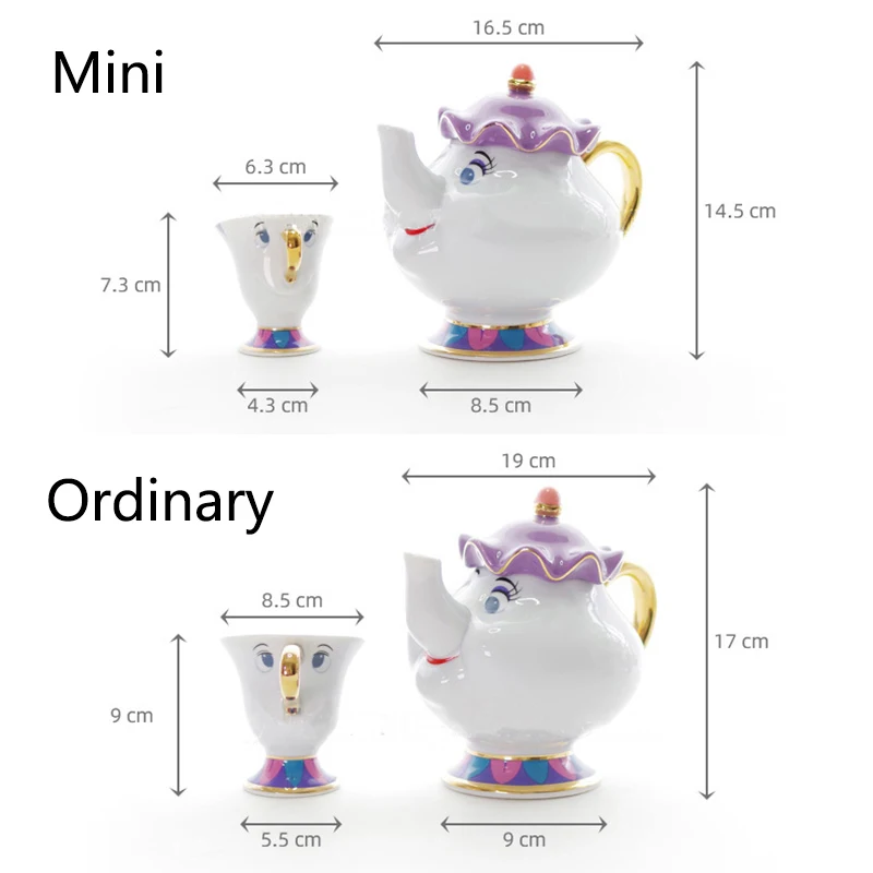 Чайный набор новая Красавица и Чудовище mr. Potts чип чайный горшок и чашка набор Bela E a Fera чайный горшок кружка Bella Y Bestia горшок и чашка Juego De Te