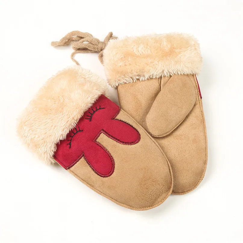Children's Gloves Kids Winter Cartoon Warm Ski Gloves Plus Velvet Thickening Mittens Child outdoor gloves Christmas gifts #2n07 (10)