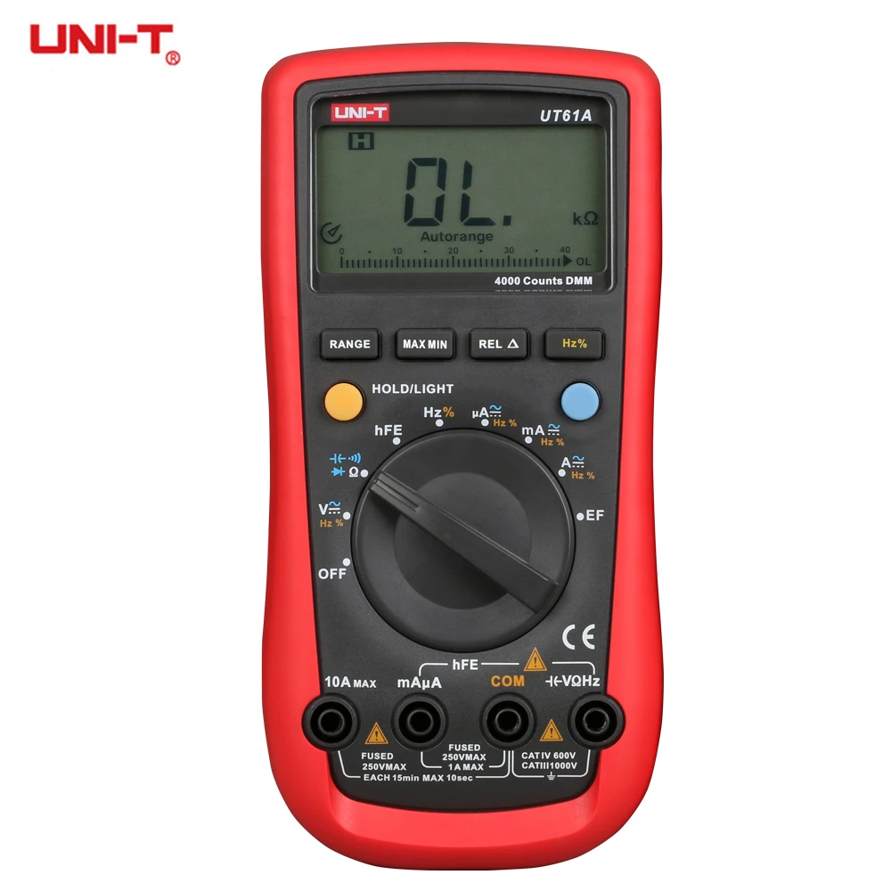 UNI T UT61A Auto Range Multimeter with 6000 Display Count Analog Bar