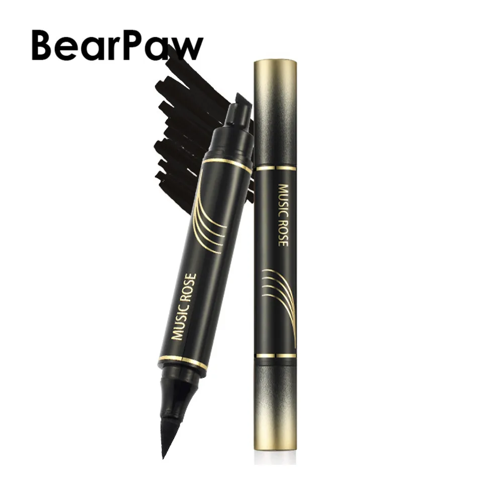 Женская подводка для глаз BearPaw водостойкая двойная Черная Подводка стойкая