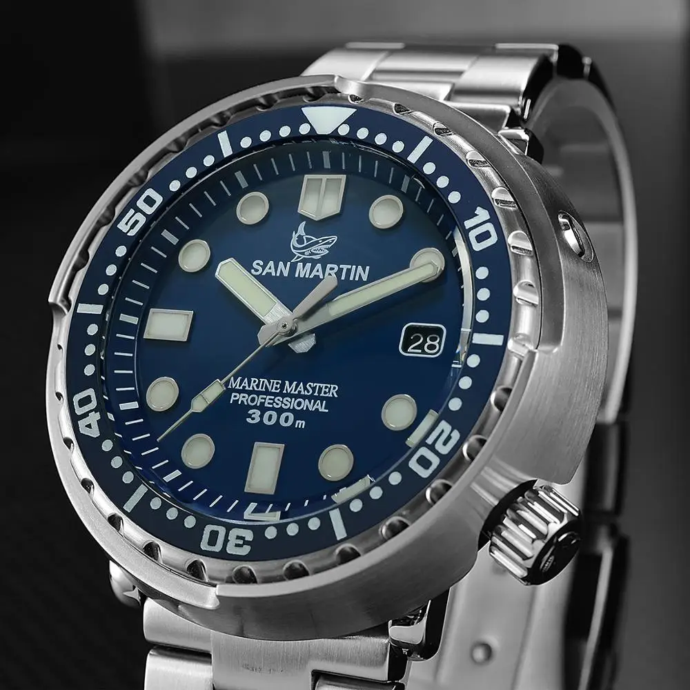 Автоматические часы San Martin Tuna SBBN015 модные NH35 со стальным механизмом