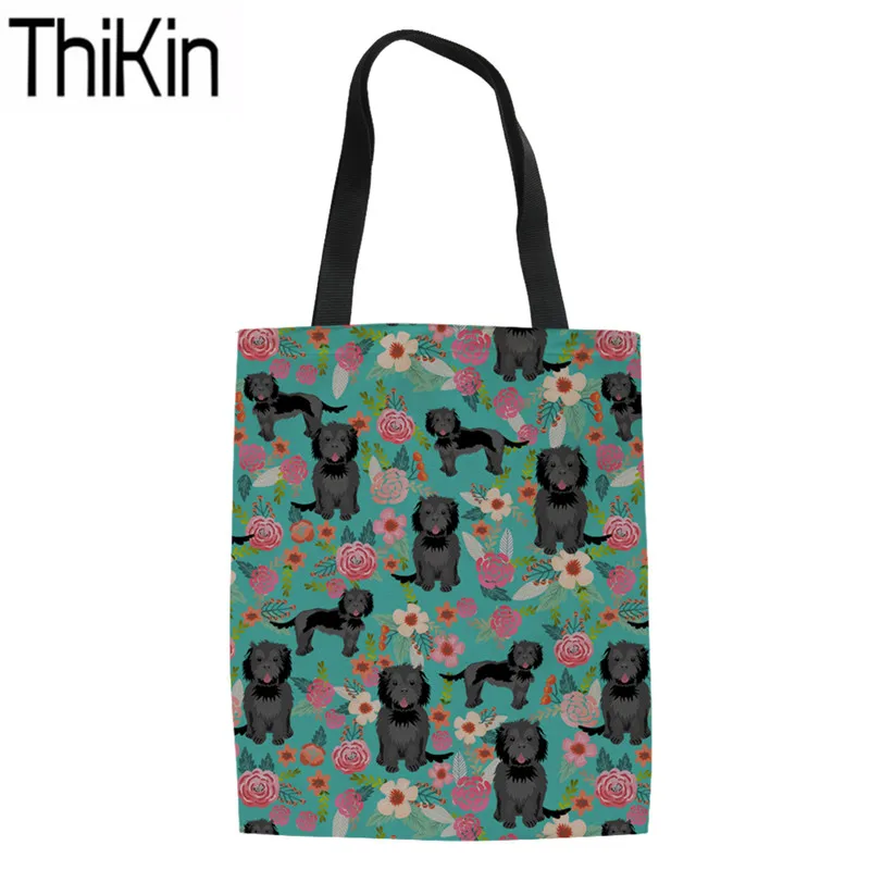 THIKIN милые женские сумки для покупок с принтом Cockapoo для подростков, сумка для книг колледжа, женские складные сумки для шоппинга женская сумка