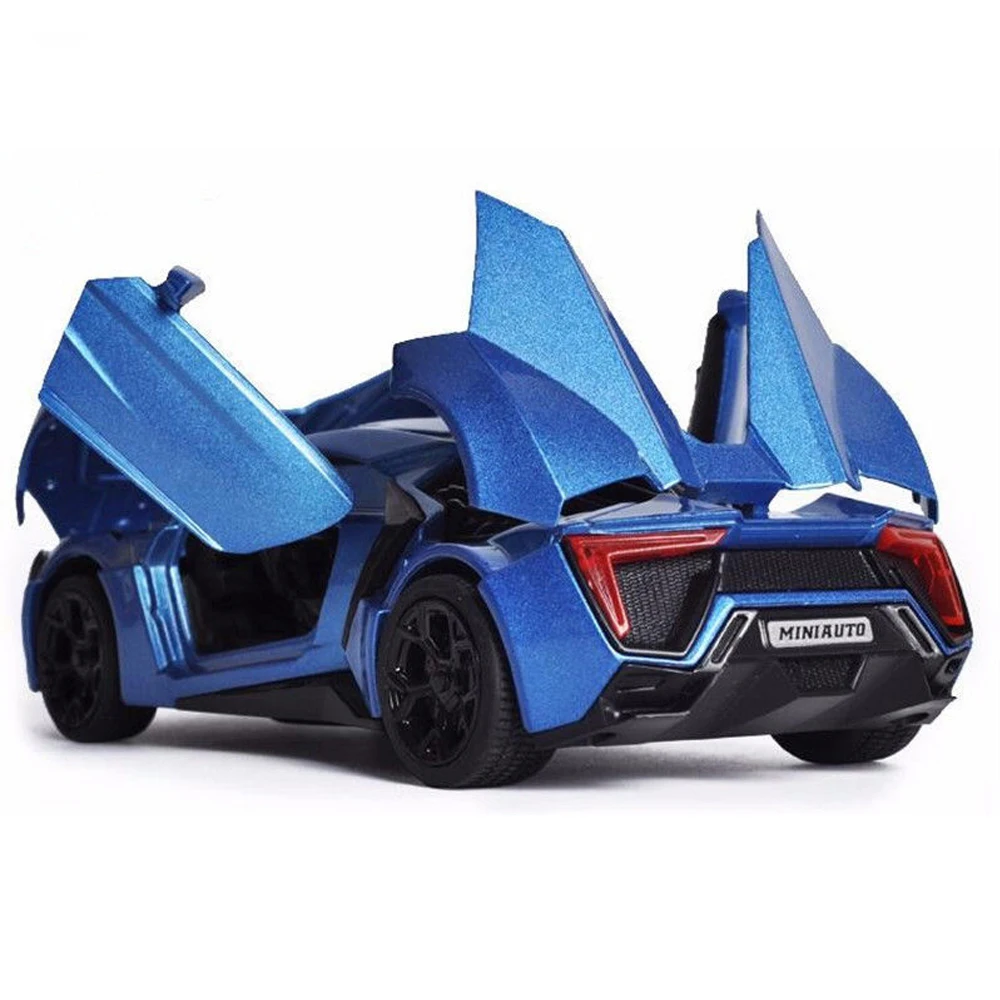 Коллекционная модель автомобиля игрушки 1/32 масштаб сплав Lykan Hypersport Форсаж электронные литые под давлением Машинки Игрушки для мальчиков Дети