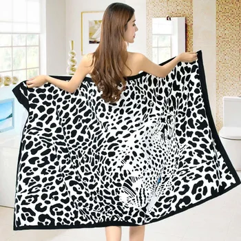 

4 Styles Microfiber Square Beach Towel Super-absorbent Leopard Print Bath Swimming Wrap Summer Home Bed Sofa Blanket For Adults