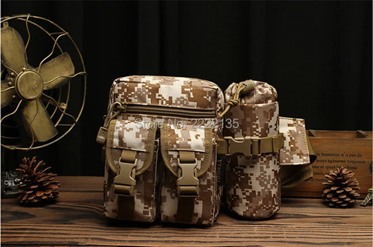 Тактическая Военная Сумка Molle Спорт на открытом воздухе Беговая сумка поясная сумка съемный держатель бутылки для воды поясная сумка