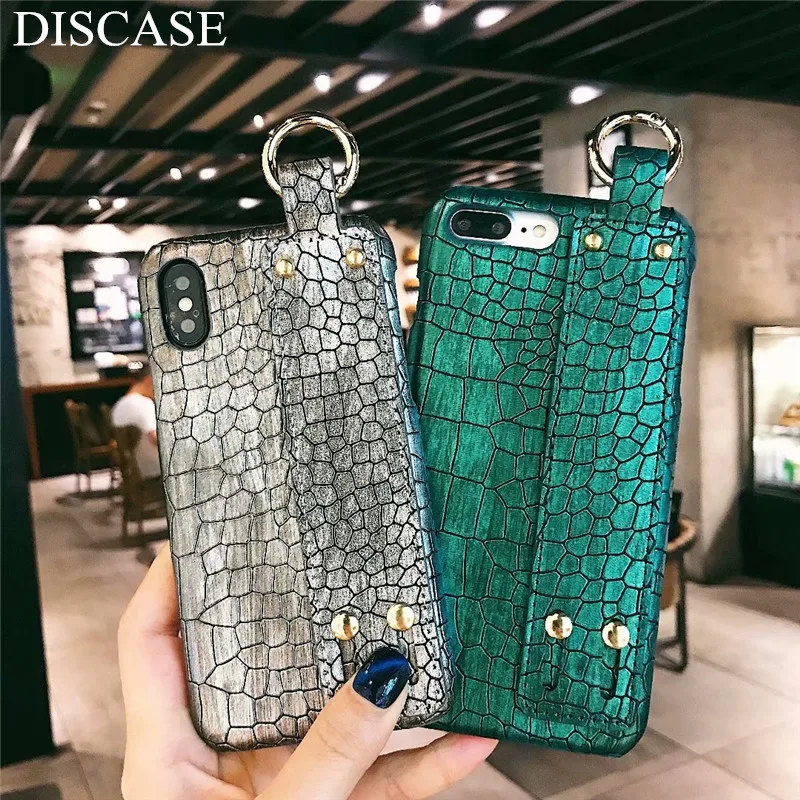 DISCASE Роскошный чехол для телефона с ремешком на запястье iphone 8 7 6s 6plus XS MAX X XR