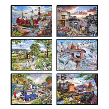 

Full Square / Round Diamond Painting Kits Crystal Mosaic Landscape Country Diamond Art Paint with Diamonds Pixel Hobby & Crafts