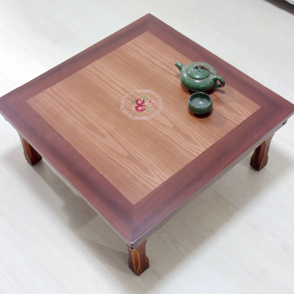 Wood Antique Furniture Legs Foldable Korean Table Square 60cm Asian Wood Antique Furniture Legs Foldable Korean Table Square 60cm Asian Home Living Room Low Wooden In Coffee Tables From