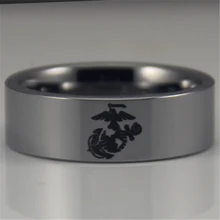 Ygk envío gratis ygk joyería de las ventas calientes 8mm silver pipe tungsten anillo usmc ejército hombres del diseño comfort fit anillo
