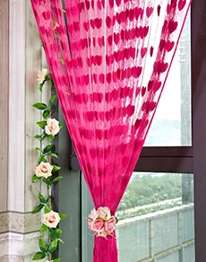 Пряжа окрашенная любовь персик занавеска в полоску балдахин занавески s для кухни Твердые римские cortinas para пуэта для спальни гостиной окна - Цвет: Hotpink
