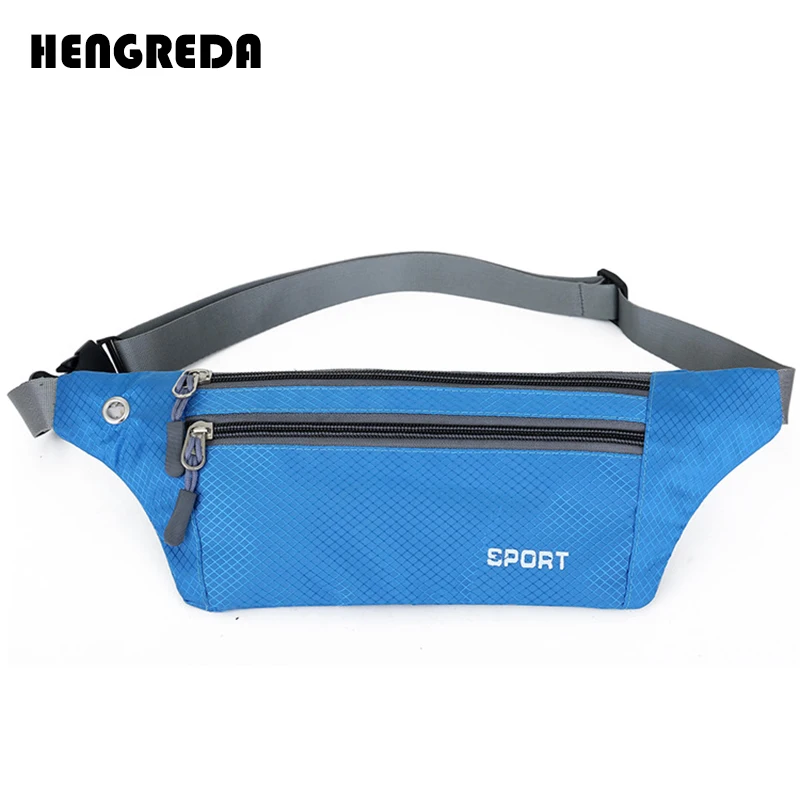 Поясная сумка, модная женская мужская Тонкая поясная сумка для путешествий, водонепроницаемая сумка с отверстием для наушников - Цвет: blue fanny pack