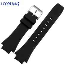 Качественный силиконовый ремешок для часов 26*16 мм, черный ремешок для часов IW378203 IW354807