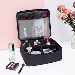 Портативный большой емкости Макияж сумка-Органайзер для путешествий сумка для хранения водонепроницаемый молнии кейс для косметики ткань