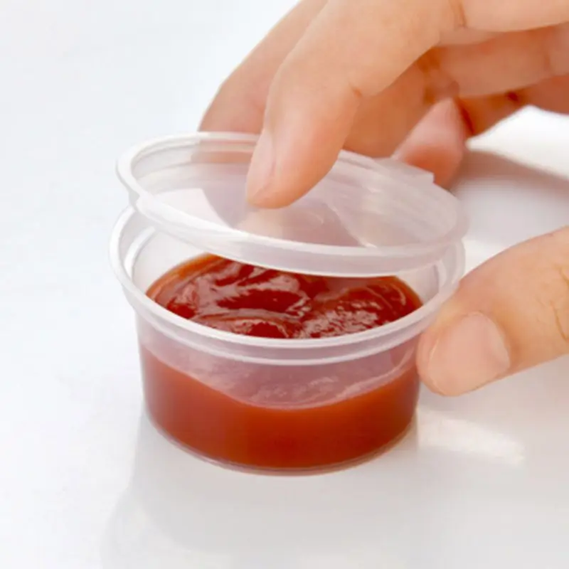 10 шт. Jello Shot чашки слизи глина пена коробка для хранения Контейнер с крышками пластиковые одноразовые Соусники кетчуп Chutney 30 мл