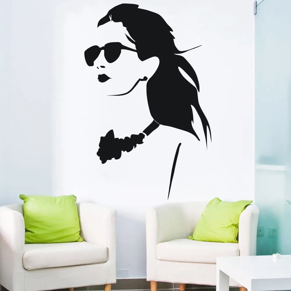 Free shipping beautiful women vinyl wall stickers mural art decal wallpaper  the living room windows and doors decorated F-178