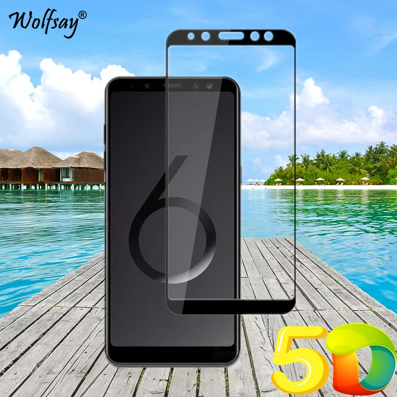 9H закаленное стекло с полным клеем для Samsung Galaxy A6 2018 защита экрана 5D полное