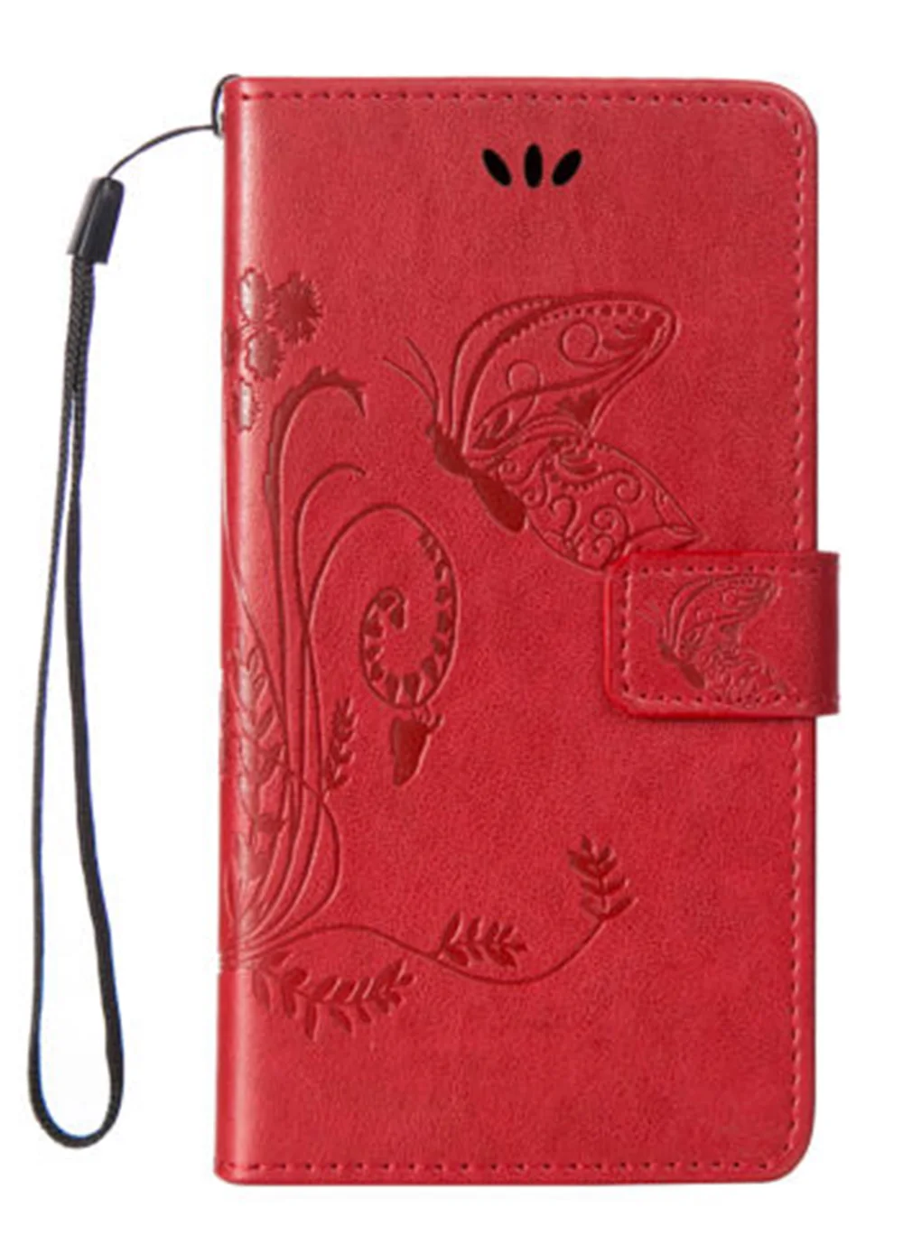 Чехол с бабочкой для Prestigio Muze X5 LTE B3 B5 B7 C5 C7 G3 H3 J3 A5 A7, высококачественный кожаный защитный флип-чехол для мобильного телефона - Цвет: Red