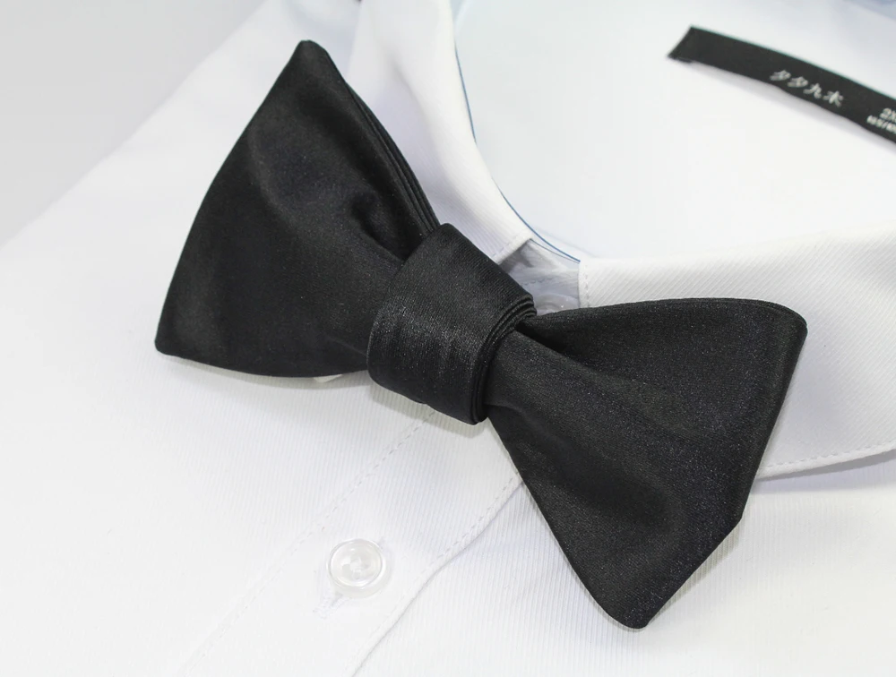 Mens Bowties Solid Color Plain Silk Self Tie Bow Ties Butterflies Noeud Papillon Business Wedding GUSLESON New Quality Fashion