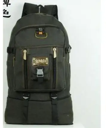 50л большой вместительный холщовый рюкзак для мужчин и женщин, рюкзак для путешествий, сумка для альпинизма - Цвет: Черный