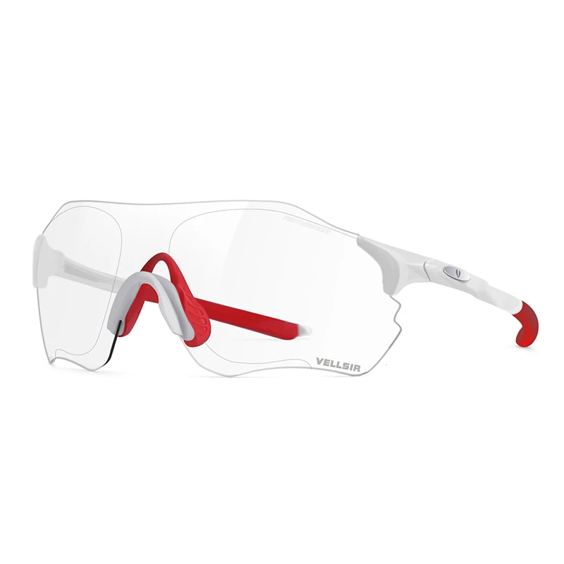 VELLSIR солнцезащитные очки прозрачные цветные линзы TR90 спортивные велосипедные фотохромные очки для мужчин и женщин MTB дорожный велосипед велосипедные очки - Цвет: Белый