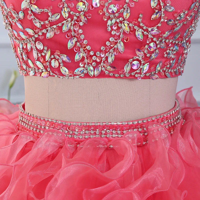 coral 2 piece quinceanera dresses 2016