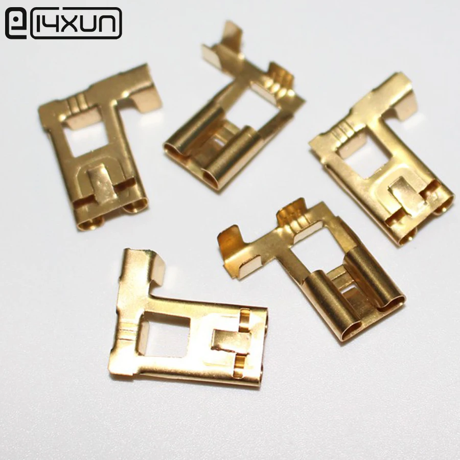 

50Pcs 7.8mm Curved Crimp Spade Terminal Connection 7.8 mm Flag Copper Terminals Adaptor Connector Car Auto Boat Modified parts