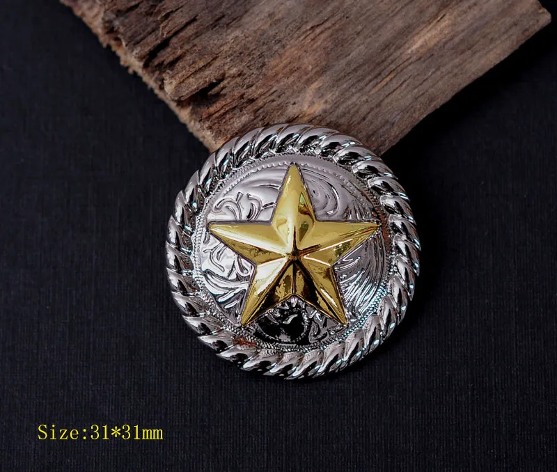 Western Jewelry Antique Silver//Gold Engraved Star Concho Pendant Kit