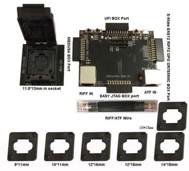 

Android repair flash box mate eMMC153/169 eMCP221 eMCP162/186 eMCP529 for eMMC Pro Box, eMMC Booster Box, Z3X Easy Jtag Box