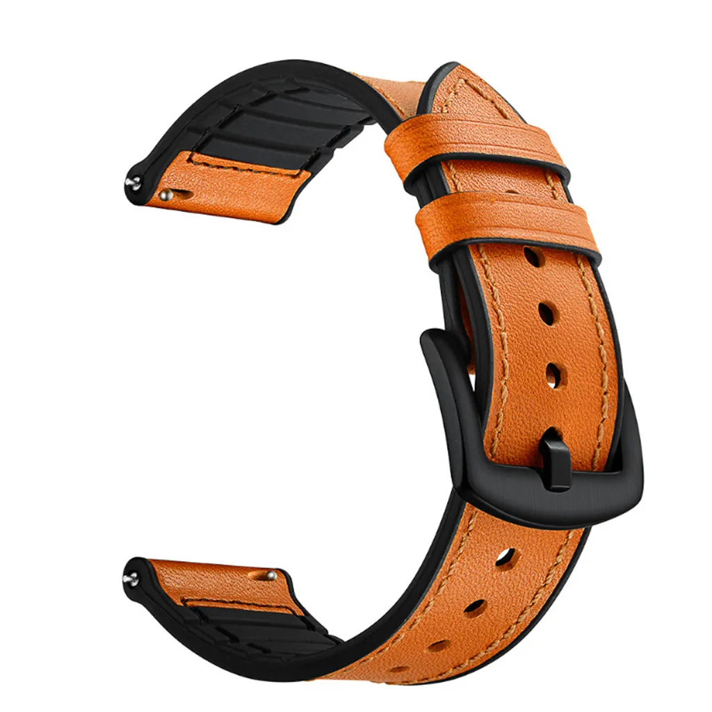 Ремешок для часов 22 мм силиконовый+ кожаный регулируемый сменный ремешок для часов браслет для samsung Galaxy Smartwatch ремешок на запястье