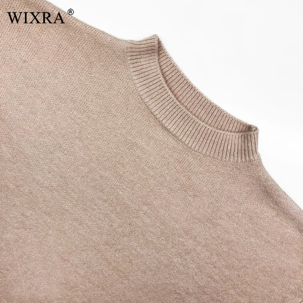 Wixra Spring Autumn Winter Women's Sweaters Long Sleeve O-Neck Knitted Pullover Basic Solid Female Clothing Jumper Tops Wixra Spring Autumn Winter Women's Sweaters Long Sleeve O-Neck Knitted Pullover Basic Solid Female Clothing Jumper Tops