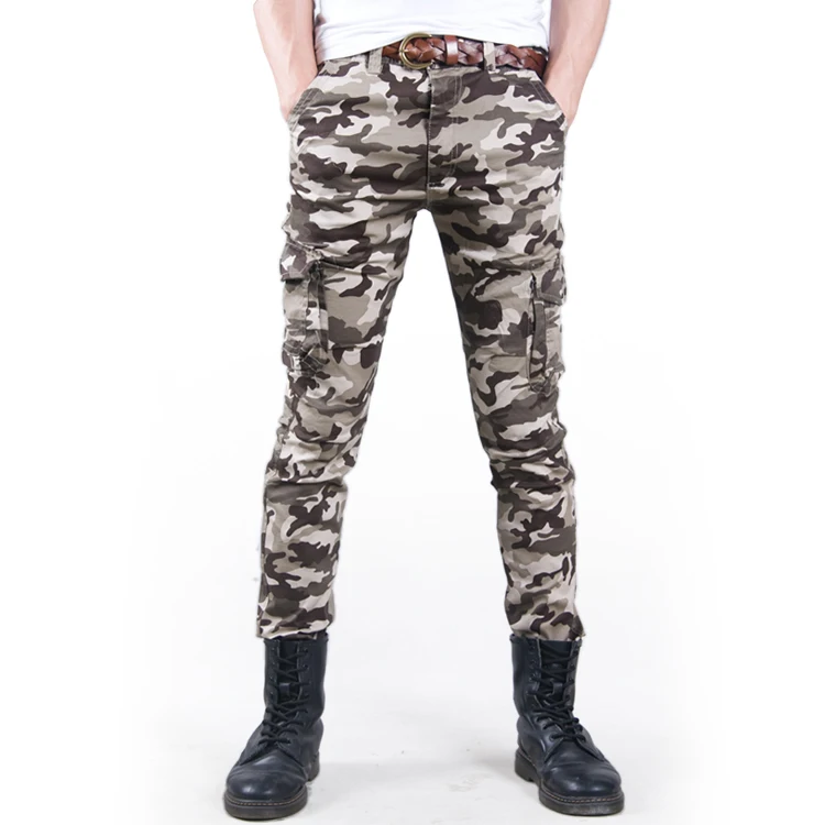 Fashion Camo Casual Military male trouser Thin Camouflage Men's Slim Spring Summer Combat Tactical Army Skinny Pencil Pant