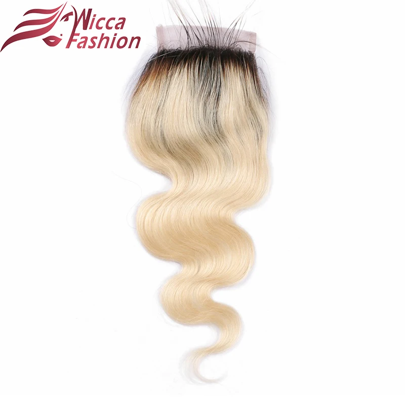 Dream Beauty Ombre Color 1b/613 Brazilian Non Remy Hair Body Wave 4*4 Lace Closure 100% Human Hair brazilian-body-wave-hair-with-closure