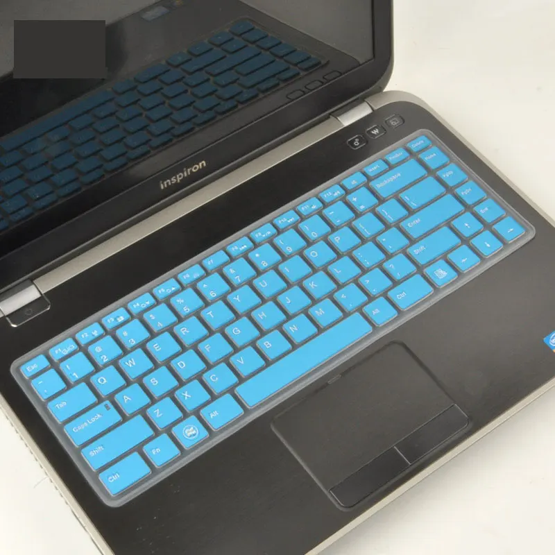 Новая силиконовая клавиатура кожного покрова протектор для Dell Inspiron 14R N4110 N4120 N4050 14В 14VR 14RR 13Z M411R M4040 M4110 7520 - Цвет: Blue