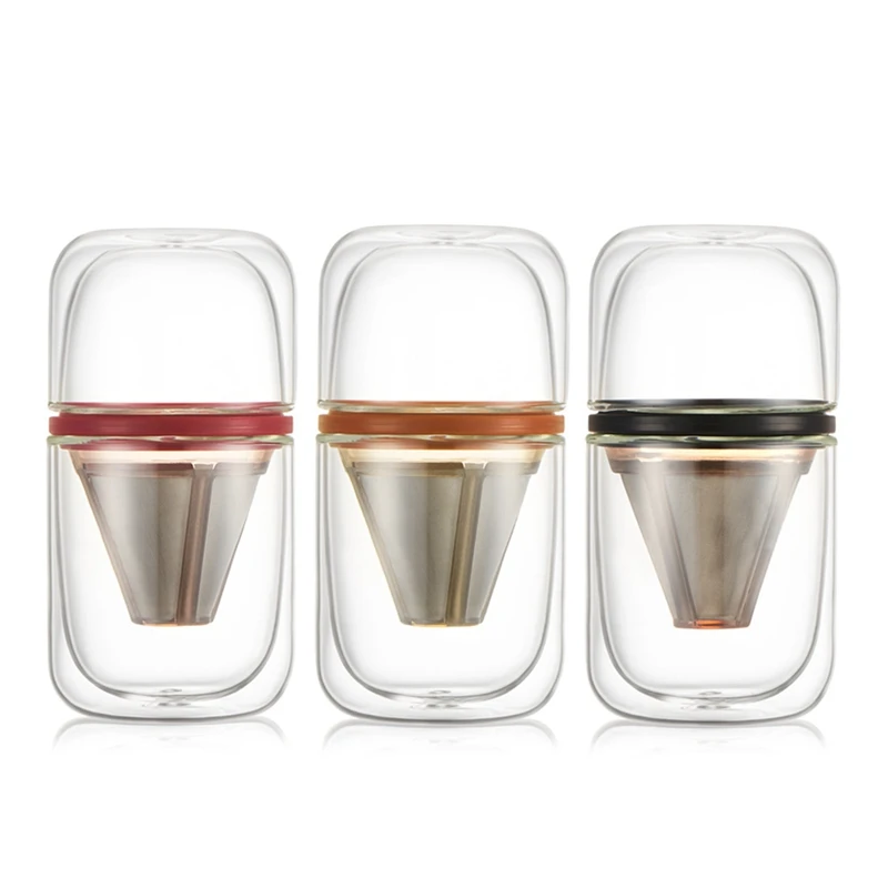 Мини-портативная капельная Кофеварка, кофейный стакан для заваривания, бытовой эксклюзивный стакан, Перколятор из нержавеющей стали, без фильтра