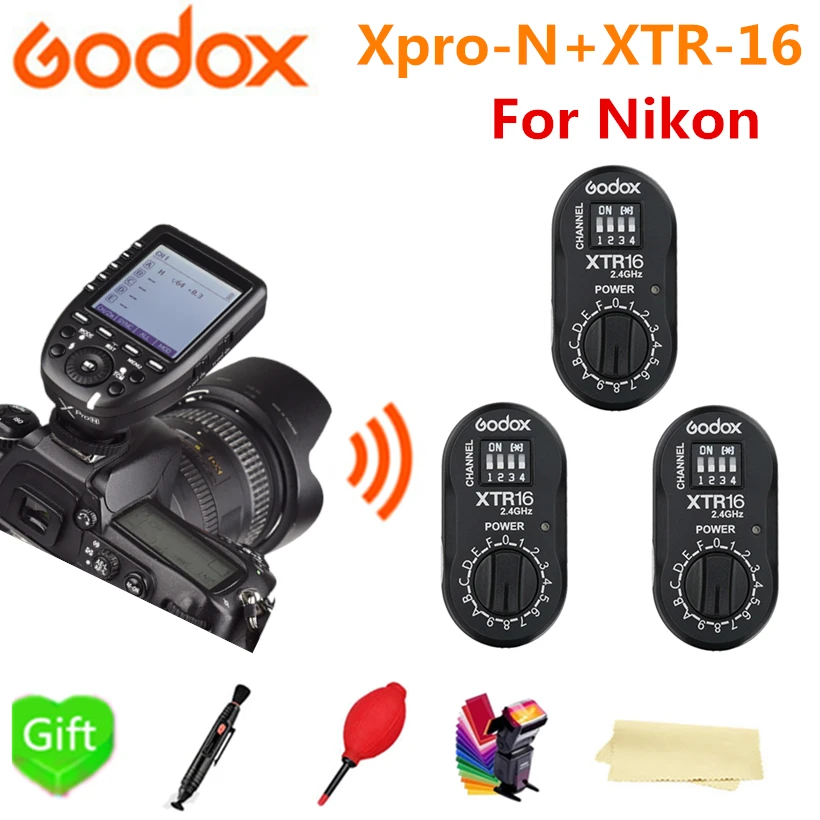 Godox Xpro N передатчик триггер + 3 * XTR 16 приемник Стробоскопическая головка вспышка