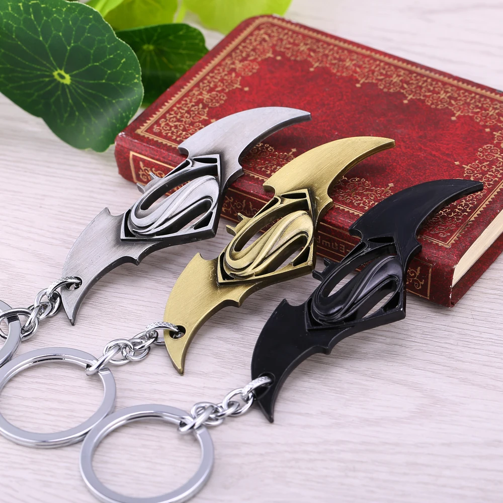 Superman Keychain Metal Keyring Super Hero Key Ring Car Waist Hang Accessories